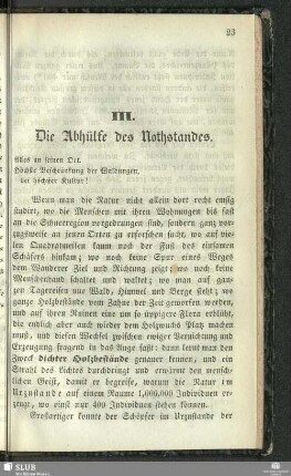 III. Die Abhülfe des Nothstandes