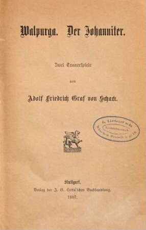 Walpurga. Der Johanniter