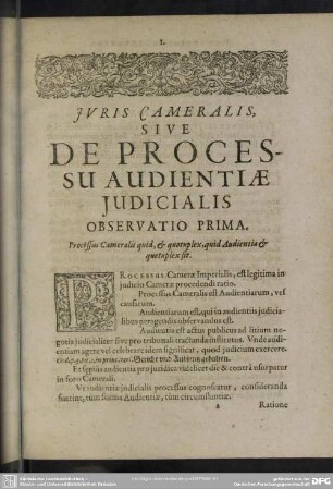 Juris Cameralis Sive De Processu Audientiae Judicialis