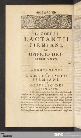 De Opificio Dei, Liber Vnvs