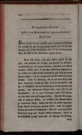 Dreizehntes Kapitel. Ueber den Gebrauch der harntreibenden Arzneien.
