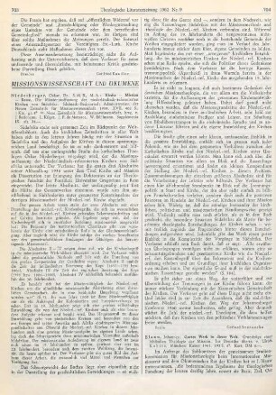 703-704 [Rezension] Niederberger, Oskar, Kirche - Mission - Rasse