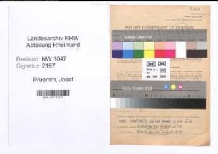 Entnazifizierung Josef Pruemm , geb. 26.11.1913 (Polizist)