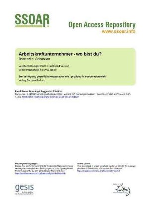 Arbeitskraftunternehmer - wo bist du?