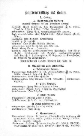 Bezirksverwaltung und Polizei