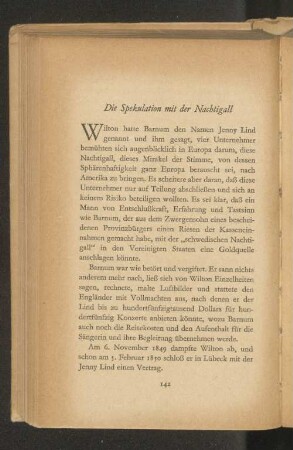 Die Spekulation mit der Nachtigall