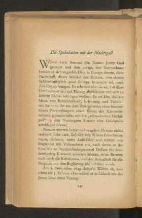 Die Spekulation mit der Nachtigall