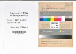 Entnazifizierung Wilhelm Kempken, geb. 23.08.1903 (Bahnsekretaer)