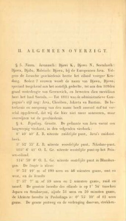 II. Algemeen overzigt
