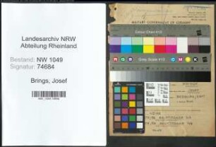 Entnazifizierung Josef Brings , geb. 10.06.1898 (Kaufmann)