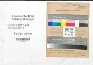 Entnazifizierung Werner Fischer , geb. 26.11.1914 (Finanzbeamter)