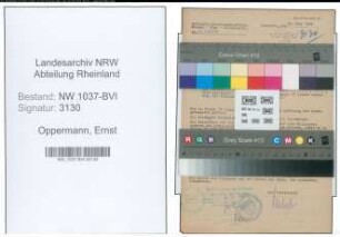 Entnazifizierung Ernst Oppermann , geb. 11.02.1895 (Vollziehungsbeamter)