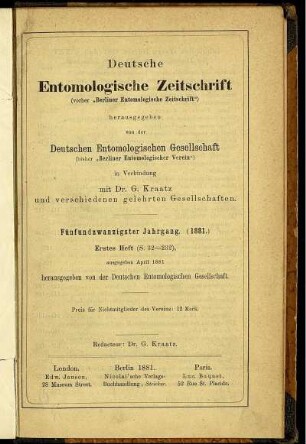 25: Deutsche entomologische Zeitschrift