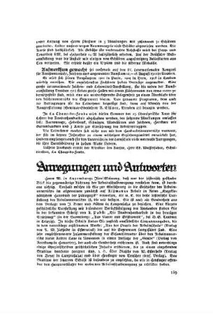 Anregungen und Antworten