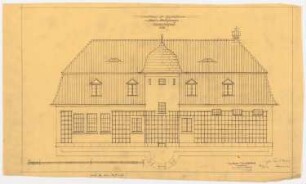 Landhaus Dr. Franz Oppenheim, Berlin-Wannsee: Stall und Garage: Rückansicht, 1:50