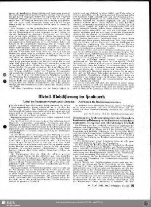Metall-Mobilisierung im Handwerk