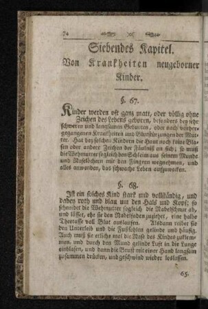 Siebendes Kapitel. Von Krankheiten neugeborener Kinder.