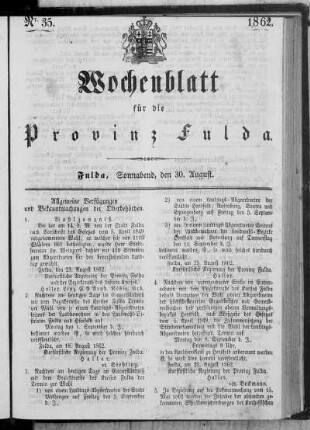 Nr. 35, Ausgabe vom 30. August 1862