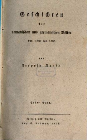 Geschichten der romanischen und germanischen Völker : von 1494 bis 1535. 1