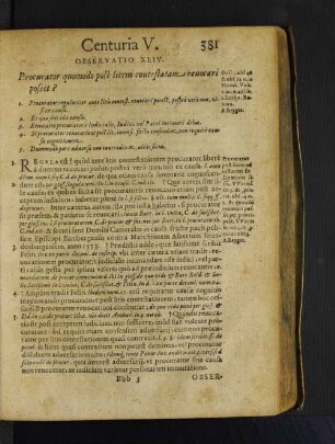 Observatio XLIV. Procurator quomodo post litem contestatam reuocari possit?