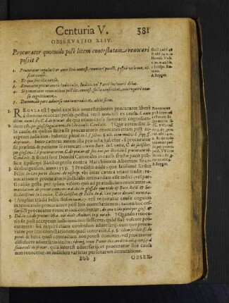 Observatio XLIV. Procurator quomodo post litem contestatam reuocari possit?