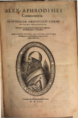 Alex. Aphrodisiei Commentaria In Dvodecim Aristotelis Libros De Prima Philosophia