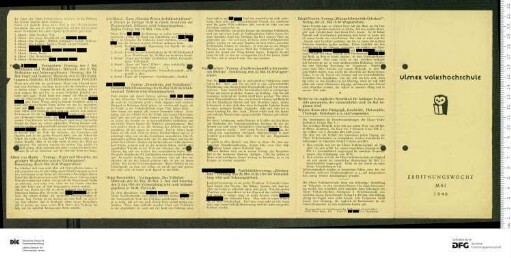Programm 5. Monatsabschnitt 1946