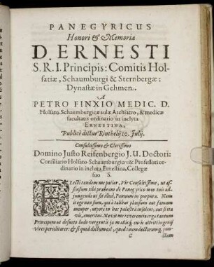 Panegyricus Honori & Memoriæ D. Ernesti [...]