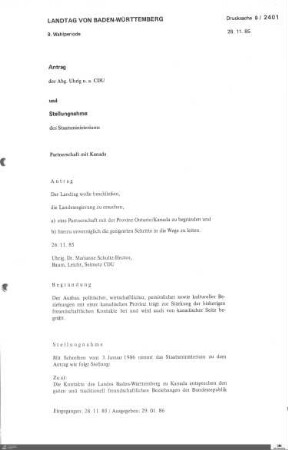 Drucksachen 2401-2600: Anträge, Anfragen, Gesetzentwürfe