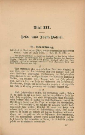 Titel III. Feld- und Forst-Polizei