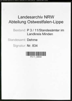 Sterberegister Standesamt Dehme