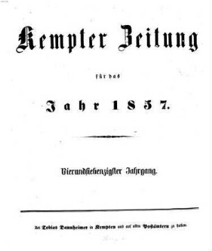 Kemptner Zeitung. 1857 = Jg. 74