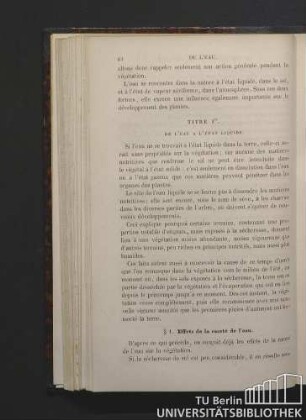 Titre 1er. De l'eau a l'etat liquide.