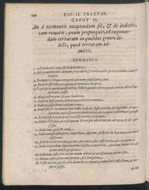 Caput II. An a tormentis incipiendum sit, & de indiciis, tam remotis, quam propinquis, ad imponendam torturam in quolibet genere delicti, quod torturam admittit