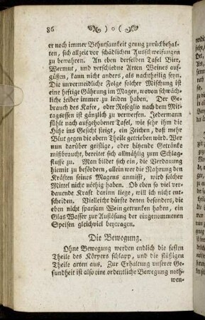 Die Bewegung. - Die Ausleerung.