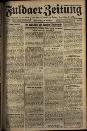 Erste Ausgabe vom Donnerstag, den 26. Mai 1932.