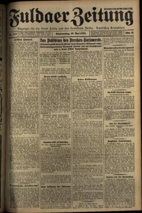 Erste Ausgabe vom Donnerstag, den 26. Mai 1932.