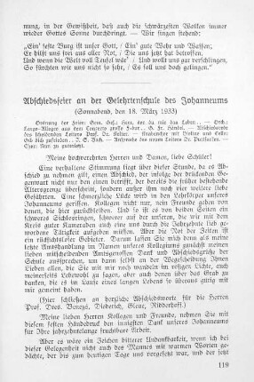 Abschiedsfeier an der Gelehrtenschule des Johanneums