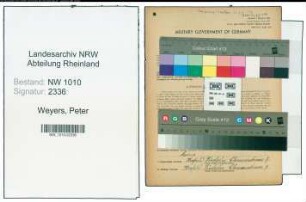 Entnazifizierung Peter Weyers , geb. 02.10.1887 (Buchbinder)