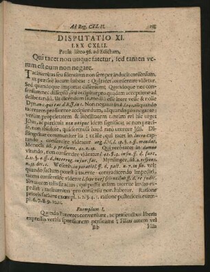 Disputatio XI. Lex CXLII. - CXLVII.