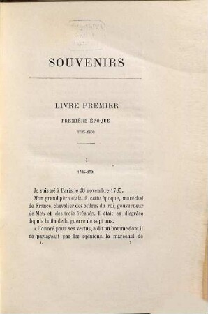 Souvenirs - 1785 - 1870 - du Feu Duc de Broglie, de l'académie française, 1