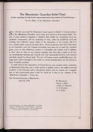 The Manchester guardian relief fund.