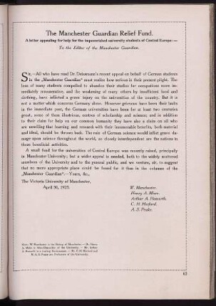 The Manchester guardian relief fund.