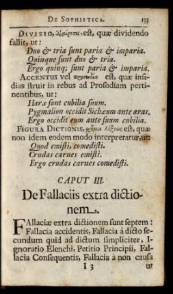 Caput III. De Fallaciis extra dictionem.