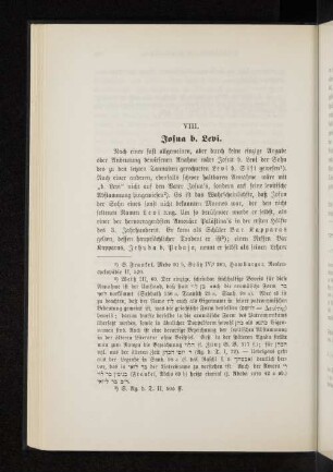VIII. Josua b. Levi.
