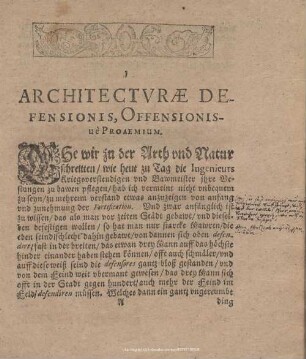 ARCHITECTURAE DEFENSIONIS; OFFENSIONIS.