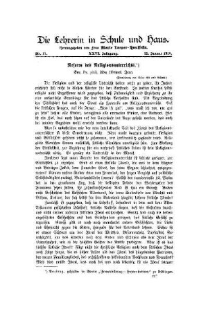 Reform des Religionsunterrichts : (Fortsetzung von Seite 453 und Schluß)