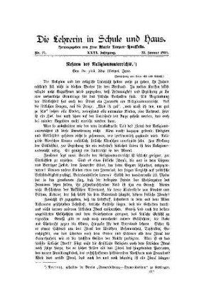 Reform des Religionsunterrichts : (Fortsetzung von Seite 453 und Schluß)
