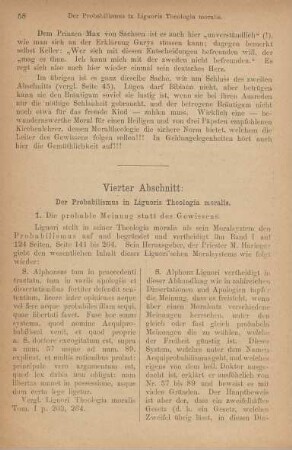 Vierter Abschnitt: Der Probabilismus in Liguoris Theologia moralis