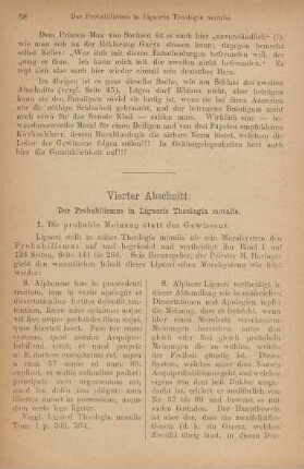 Vierter Abschnitt: Der Probabilismus in Liguoris Theologia moralis